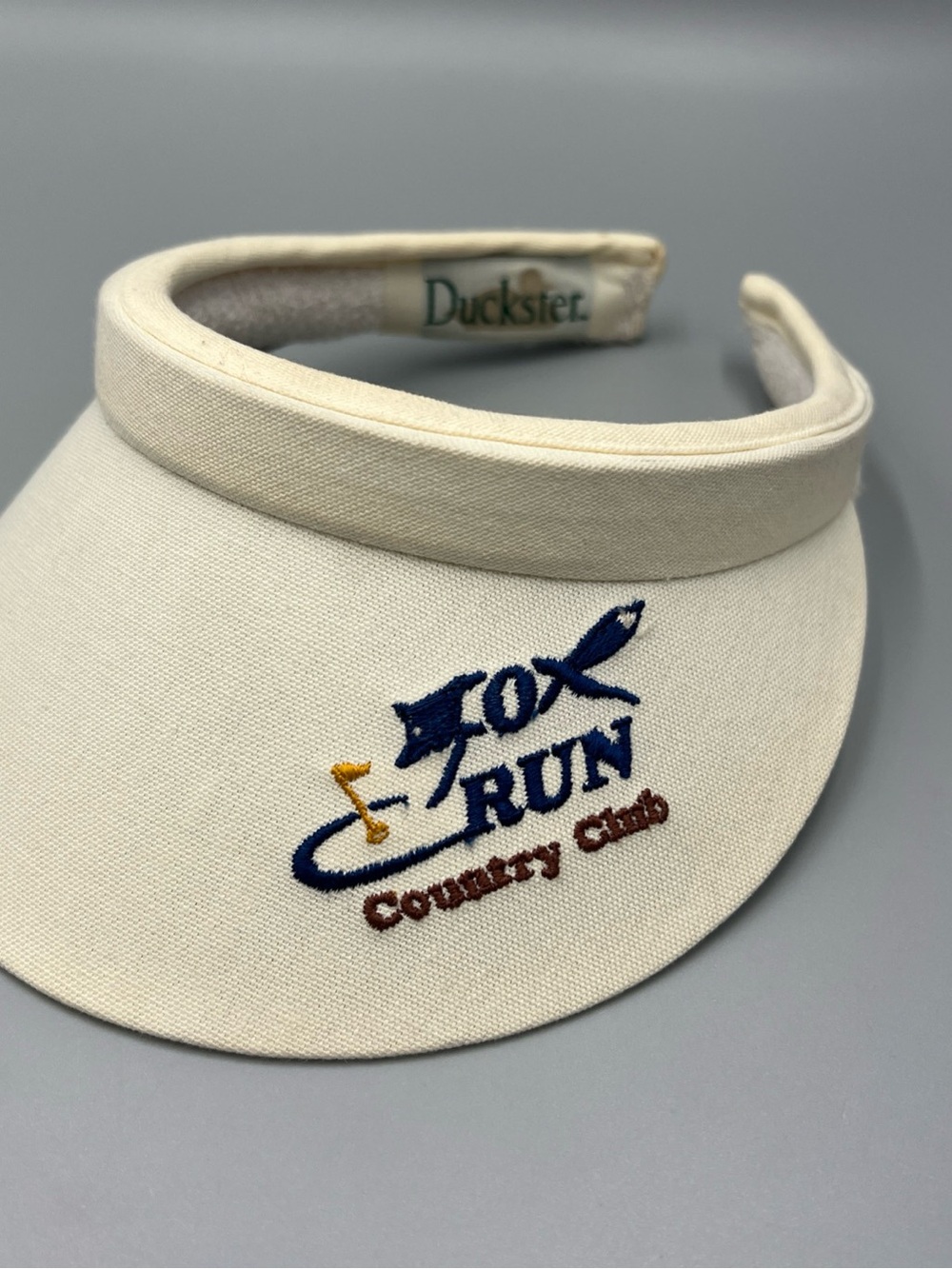 VTG Duckster Fox Run Country Club Golf Visor, Sweatband Hat.
